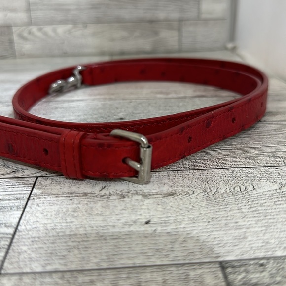 Yves St Laurent red leather ostrich replacement purse strap - Picture 3 of 6